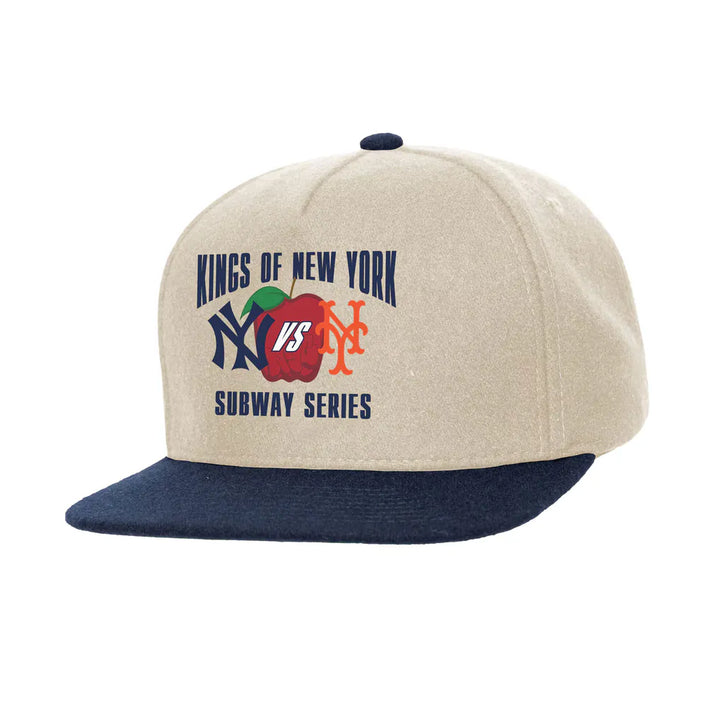 New York Yankees x New York Mets Mitchell & Ness Subway Series Matchup Snapback Hat - Cream