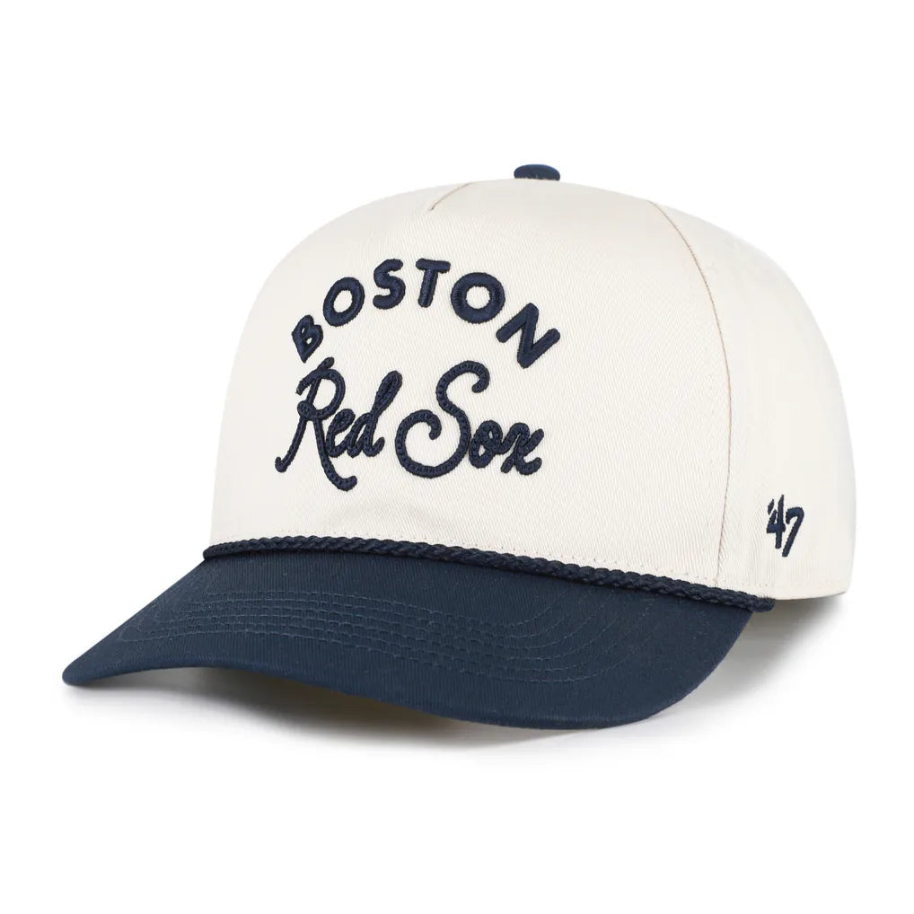 Boston Red Sox '47 Unisex Rope Script Hitch Adjustable Hat - Natural/Navy