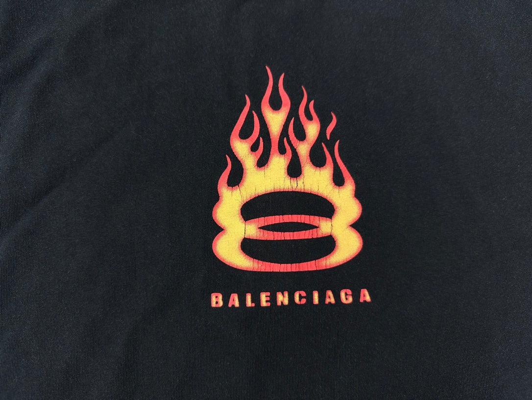 Balenciaga Burning Unity T-Shirt Oversized in black vintage jersey Techwosell