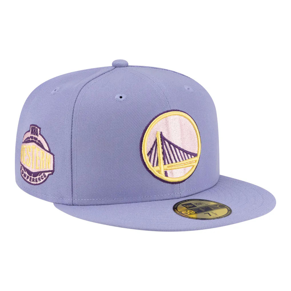 Golden State Warriors New Era Color Pack 59FIFTY Fitted Hat - Lavender Techwosell