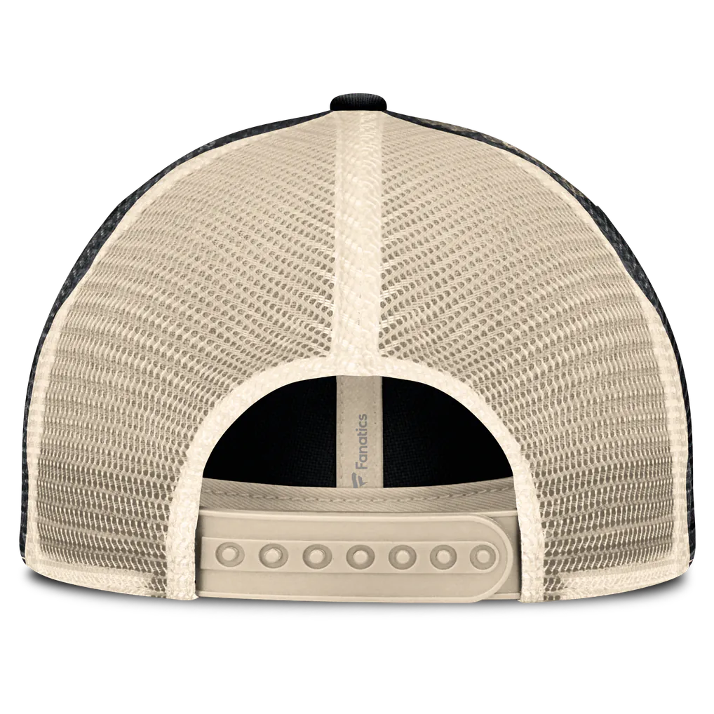 Dallas Stars Fanatics Rival Trucker Adjustable Hat - Black/Natural Techwosell