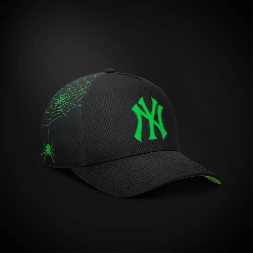 New York Yankees Nike Halloween Glow in the Dark Rise Dri-FIT A-Frame Adjustable Hat - Black