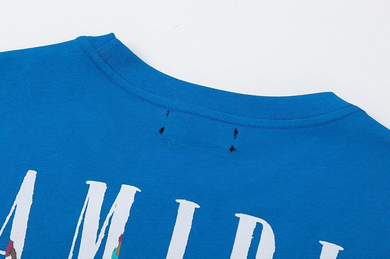 Amiri Blue T-Shirt Without Collar
