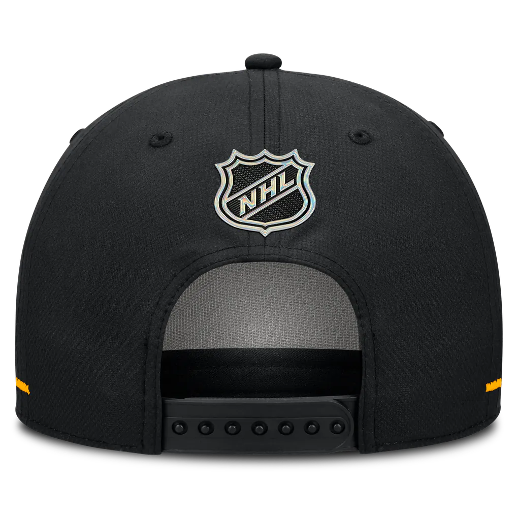 Boston Bruins Fanatics Authentic Pro Rink Bar Tacks A-Frame Adjustable Hat - Black