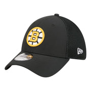 Boston Bruins New Era Logo 39THIRTY Flex Hat - Black Techwosell