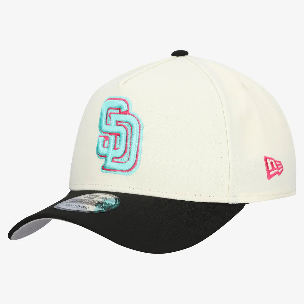 San Diego Padres New Era Stadium Chrome 9FORTY A-Frame Adjustable Hat - Cream Techwosell