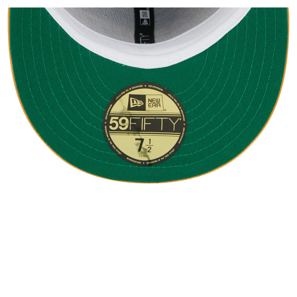 Los Angeles Lakers New Era Throwback Satin Vintage Pin Two-Tone 59FIFTY Fitted Hat - Purple/Gold Techwosell