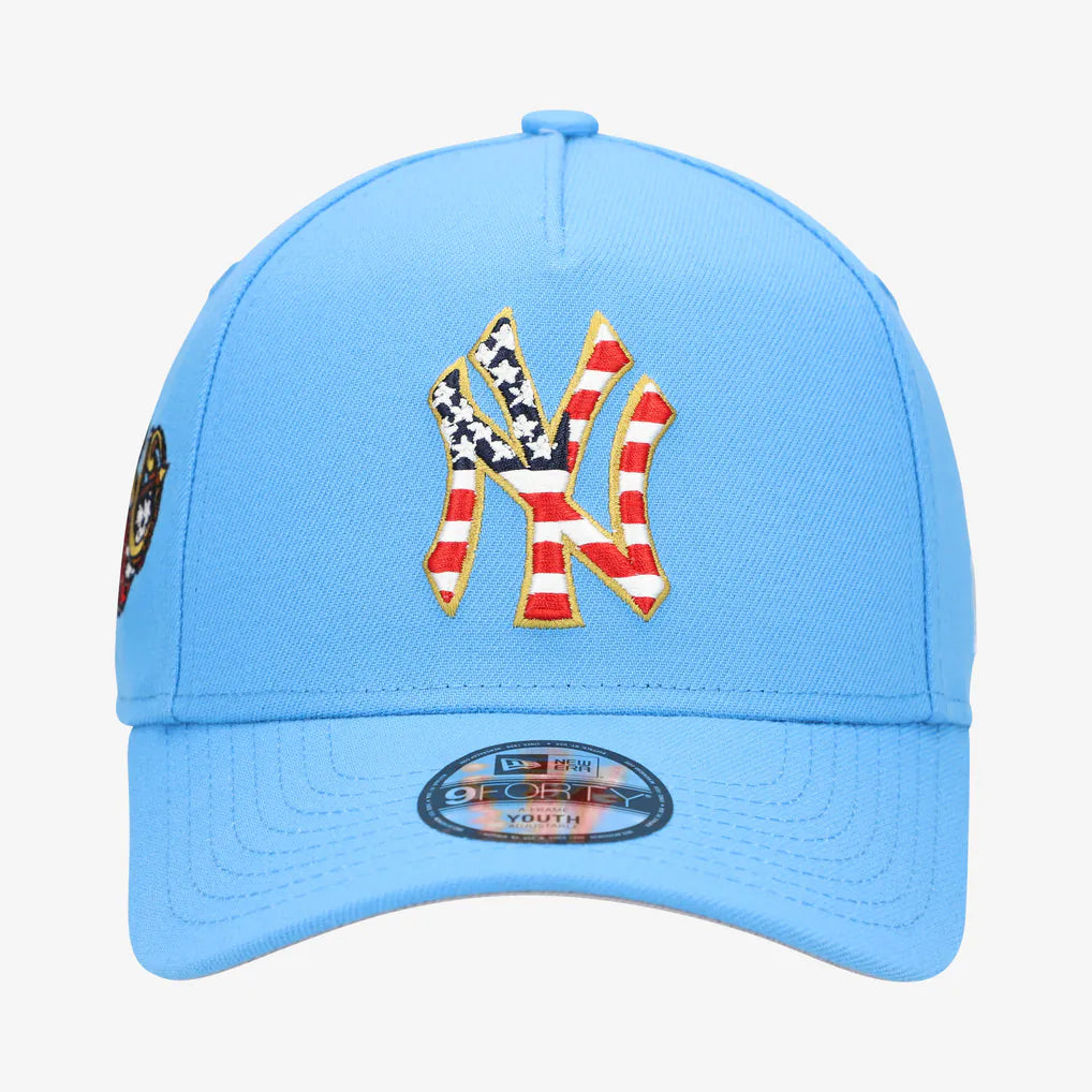 New York Yankees New Era Youth Celebrate America's 250th 9FORTY A-Frame Adjustable Hat - Light Blue Techwosell