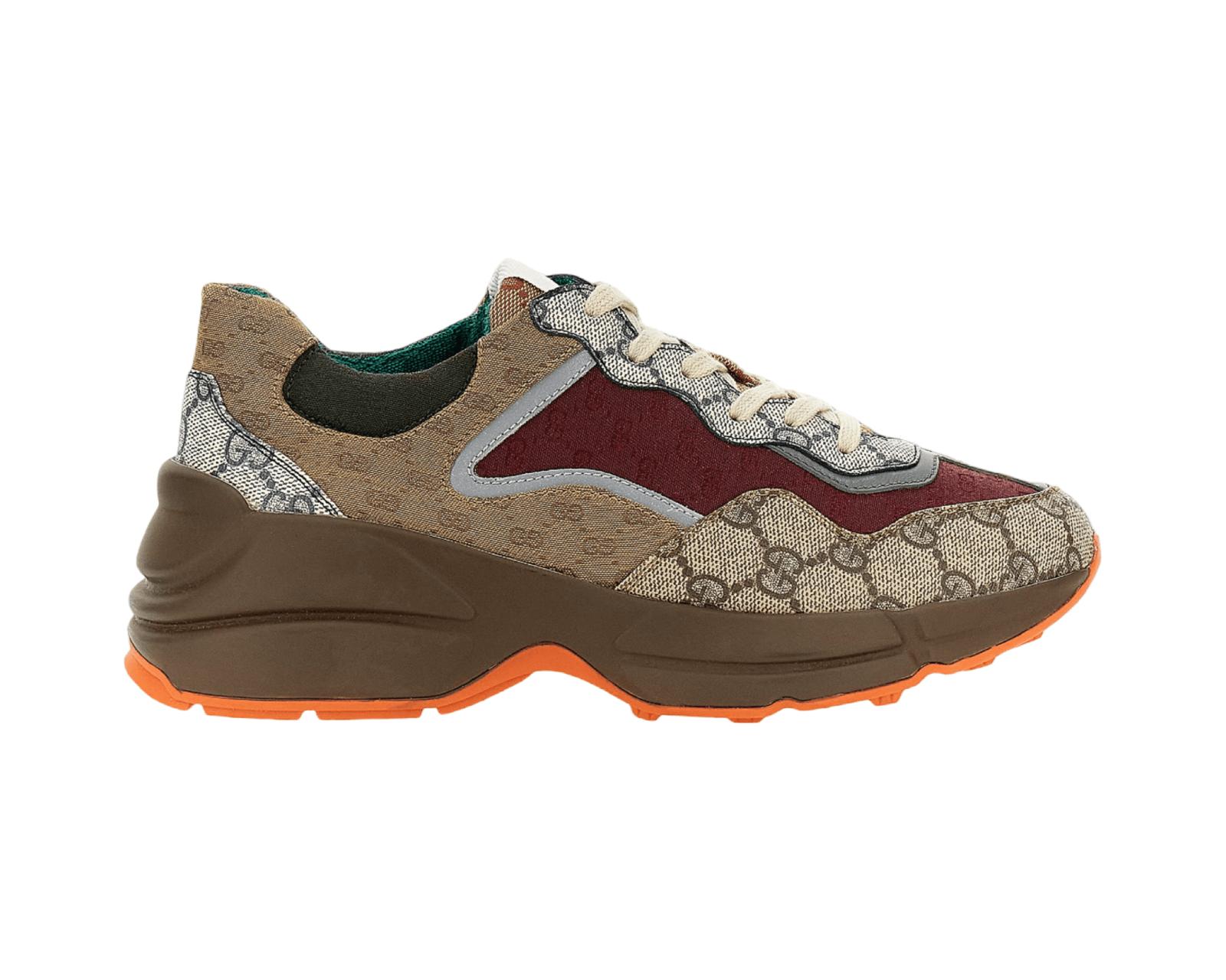 Gucci Rhyton "Beige Brick Red" Sneaker.