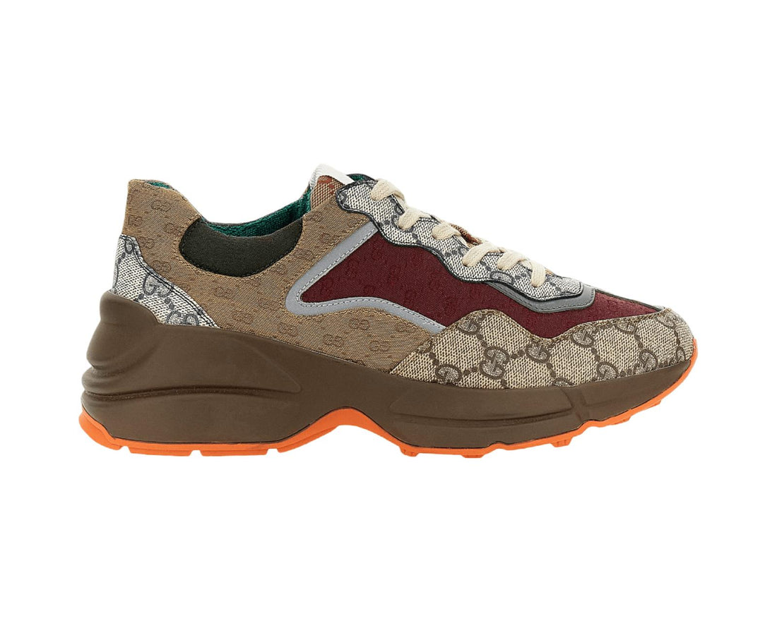 Gucci Rhyton "Beige Brick Red" Sneaker.