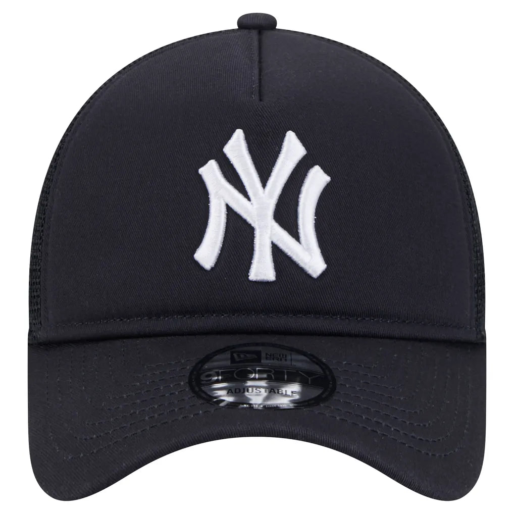 New York Yankees New Era 9FORTY A-Frame Trucker Adjustable Hat - Navy Techwosell