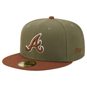 Atlanta Braves New Era Color Pack 59FIFTY Fitted Hat - Olive/Brown Techwosell