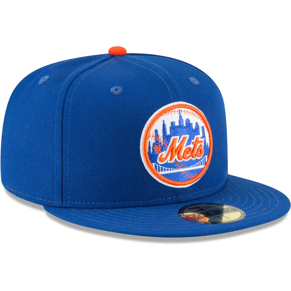 New York Mets New Era Cooperstown Collection Wool 59FIFTY Fitted Hat - Blue