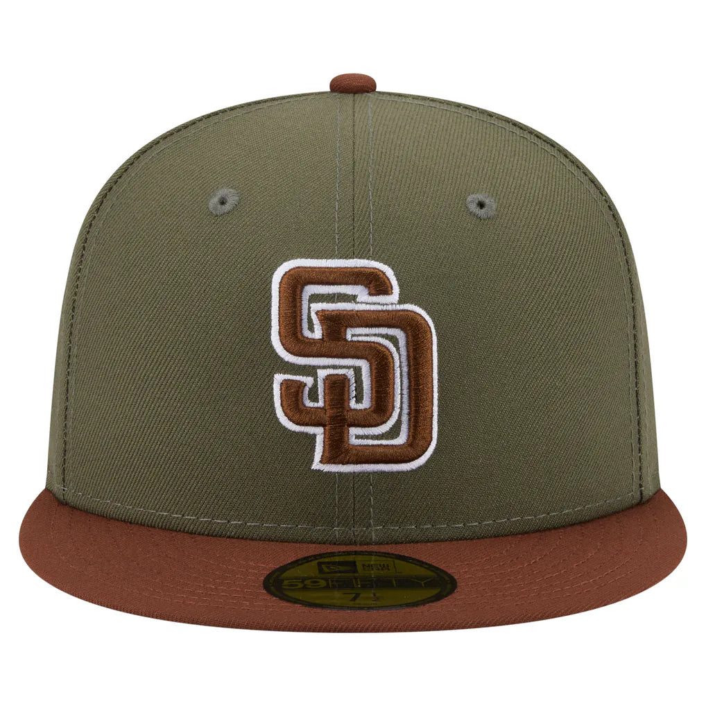 San Diego Padres New Era Color Pack 59FIFTY Fitted Hat - Olive/Brown Techwosell