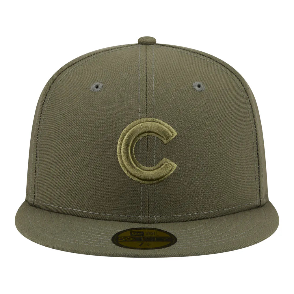 Chicago Cubs New Era Color Pack 59FIFTY Fitted Hat - Olive Techwosell