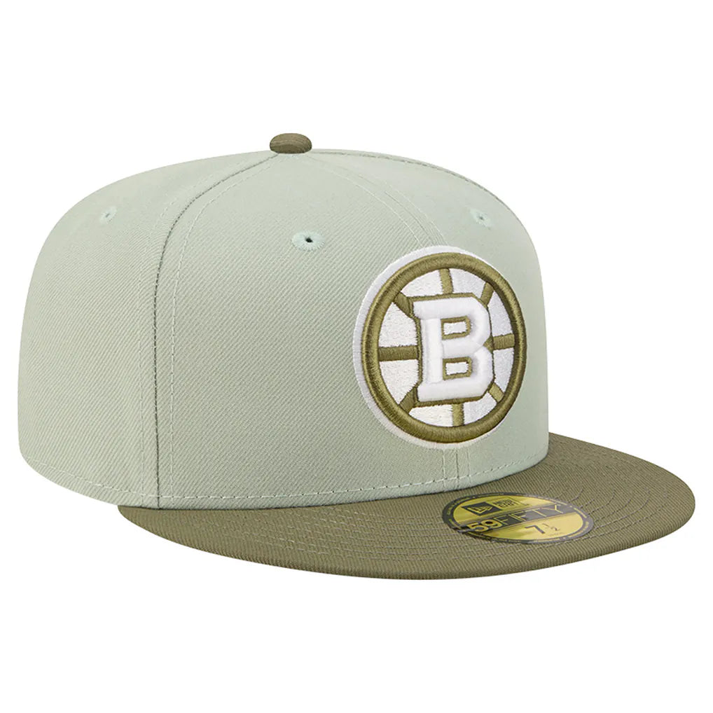 Boston Bruins New Era Color Pack 59FIFTY Fitted Hat - Sage Green/Olive Techwosell