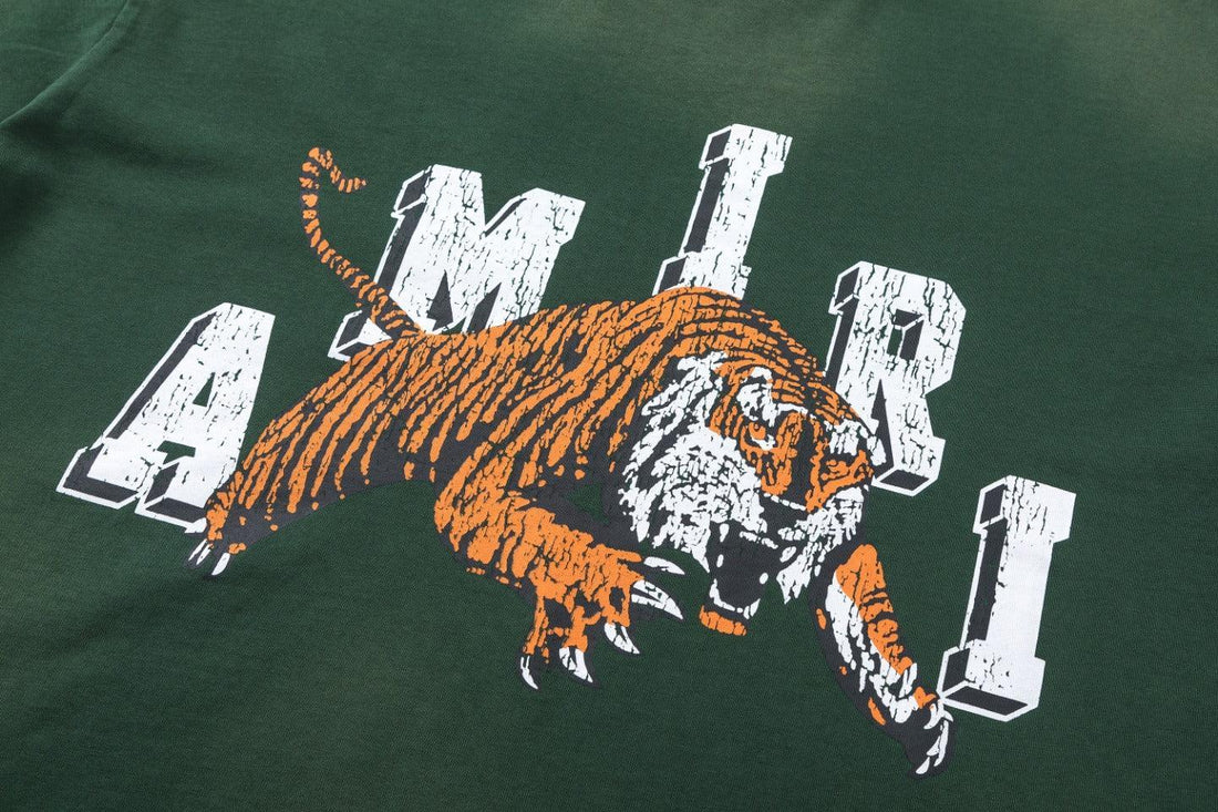 Amiri Lion Green T-Shirt Without Collar Techwosell