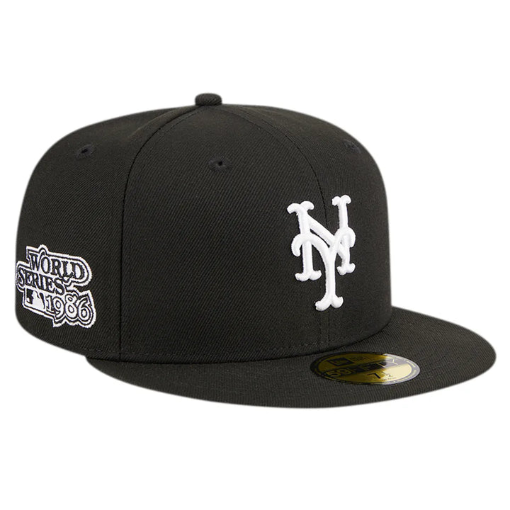 New York Mets New Era Logo 59FIFTY Fitted Hat - Black