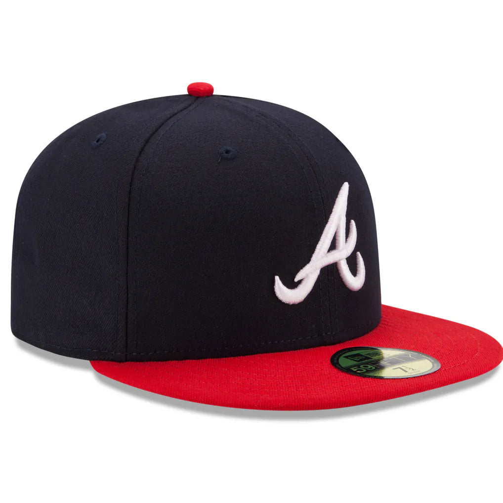 Atlanta Braves New Era Home Authentic Collection On-Field 59FIFTY Fitted Hat - Navy/Red Techwosell