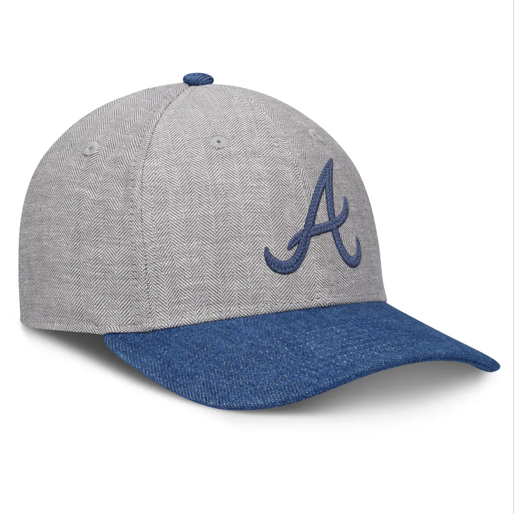 Atlanta Braves Fanatics Level Up Conduct Adjustable Hat - Gray/Denim Techwosell