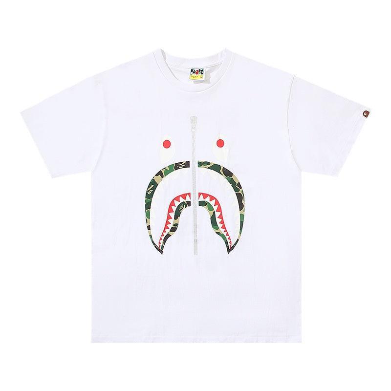 BATHING APE White T-SHORT SLEEVE TEE 1ST CAMO SHARK TEE Techwosell