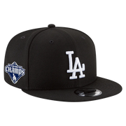 Los Angeles Dodgers New Era 2024/25 Back-to-Back Champions Diamond Side Patch 9FIFTY Snapback Hat - Black Techwosell