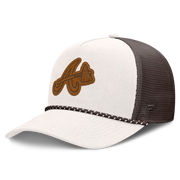 Atlanta Braves Fanatics Level Up Bronco Adjustable Trucker Hat - Cream/Brown Techwosell
