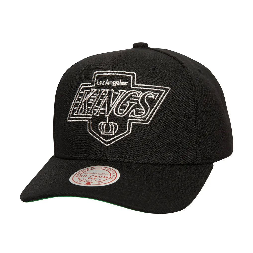 Los Angeles Kings Mitchell & Ness Soul Strike Neon Logo Pro Crown Adjustable Hat - Black