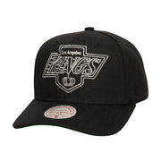 Los Angeles Kings Mitchell & Ness Soul Strike Neon Logo Pro Crown Adjustable Hat - Black Techwosell