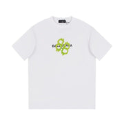 Balenciaga White & Green T-Shirt Without Collar Techwosell