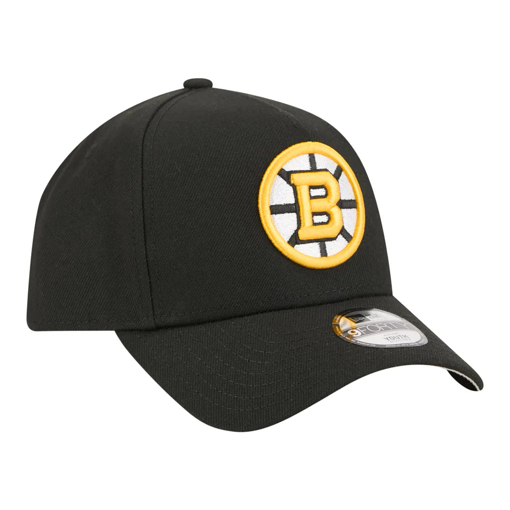 Boston Bruins New Era Youth 9FORTY A-Frame Adjustable Hat - Black