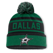 Dallas Stars Fanatics Fundamental Cuffed Knit Hat with Pom - Green/Black Techwosell