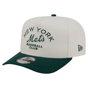New York Mets New Era Chrome A-Frame 9FIFTY Snapback Hat - Cream/Dark Green Techwosell