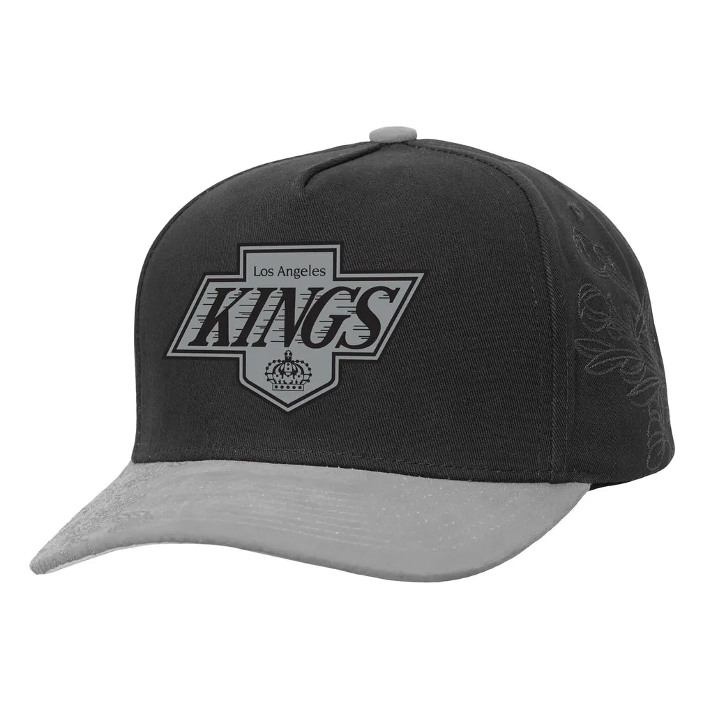 Los Angeles Kings Mitchell & Ness May Flowers Pro Crown Adjustable Hat - Black/Silver