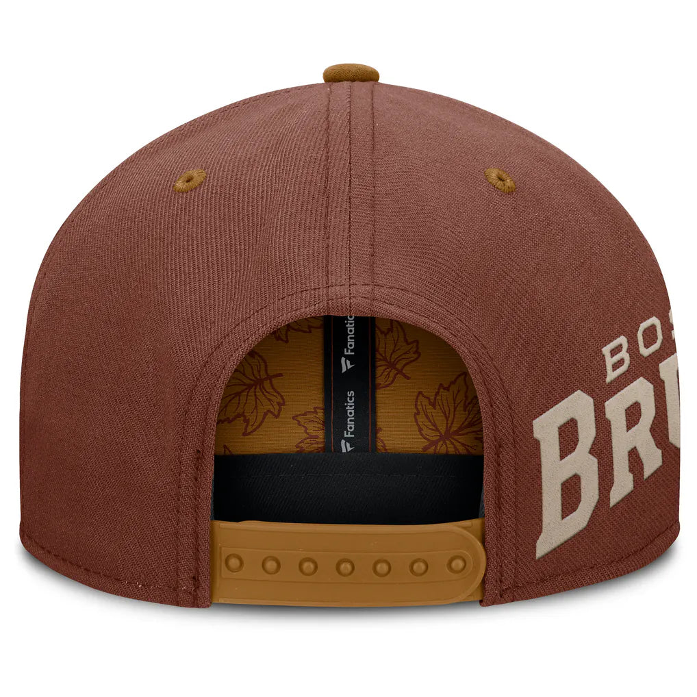 Boston Bruins Fanatics Fall Leaves Acreage Snapback Hat - Brown Techwosell