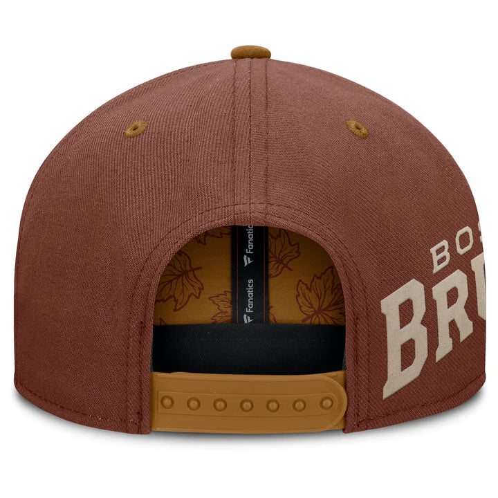 Boston Bruins Fanatics Fall Leaves Acreage Snapback Hat - Brown