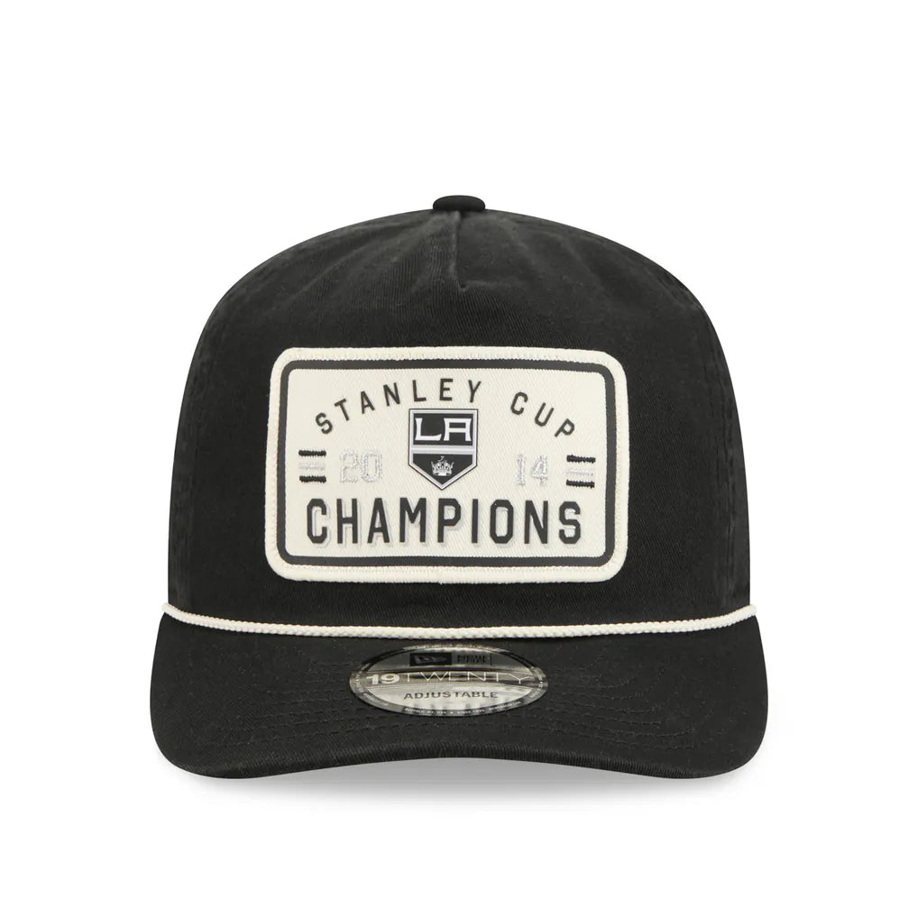 Los Angeles Kings New Era Throwback Stanley Cup Champions Side Patch 19TWENTY Adjustable Hat - Black Techwosell