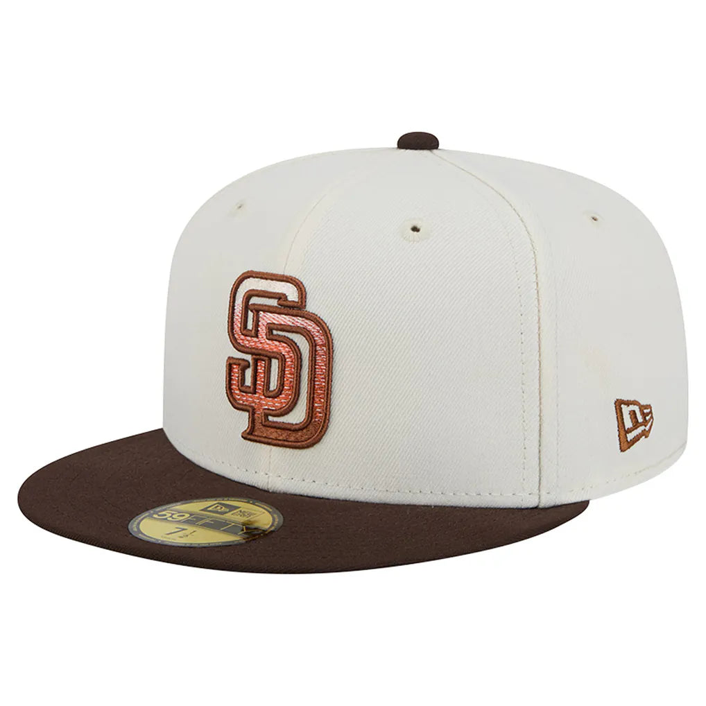San Diego Padres New Era Pumpkin Spice 59FIFTY Fitted Hat - Natural/Brown Techwosell