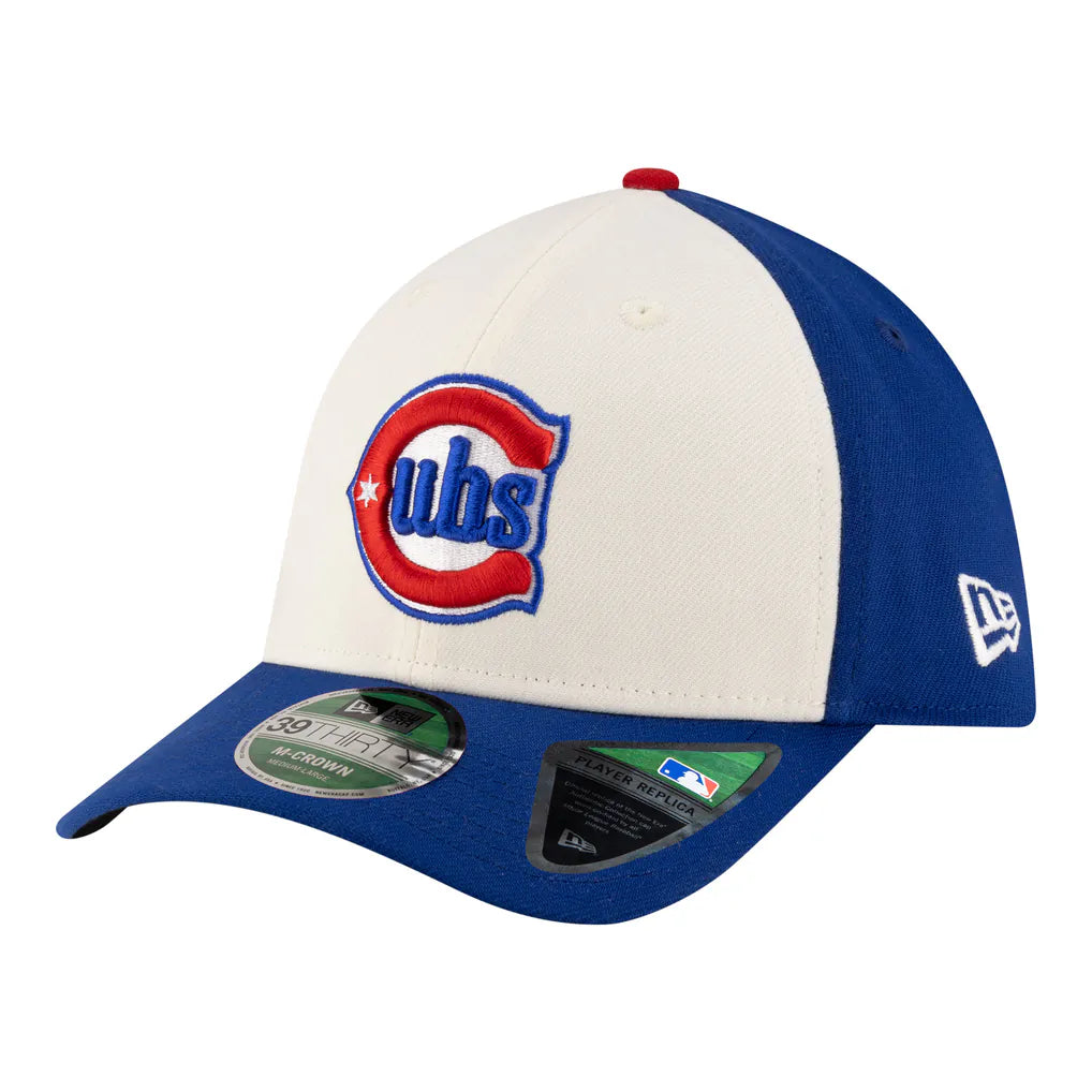 Chicago Cubs New Era Player Replica 39THIRTY M-Crown Flex Hat - White/Royal