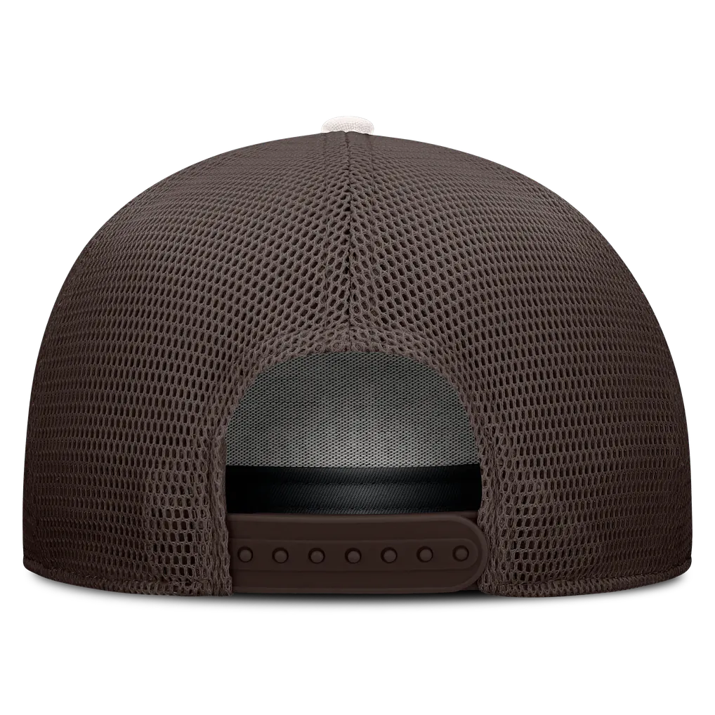 New York Mets Fanatics Level Up Bronco Adjustable Trucker Hat - Cream/Brown Techwosell