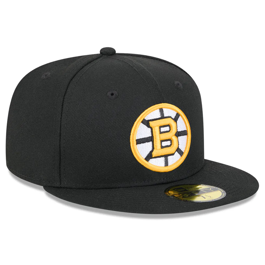 Boston Bruins New Era Core 59FIFTY Fitted Hat - Black Techwosell