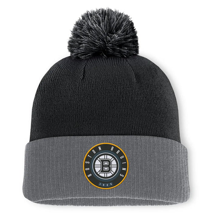 Boston Bruins Fanatics Aspyn Cuffed Knit Hat with Pom - Black