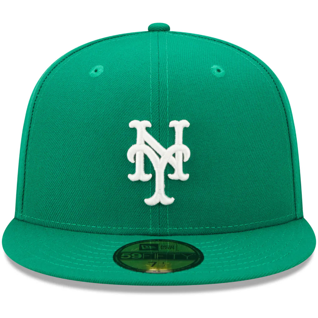 New York Mets New Era White Logo 59FIFTY Fitted Hat - Kelly Green Techwosell