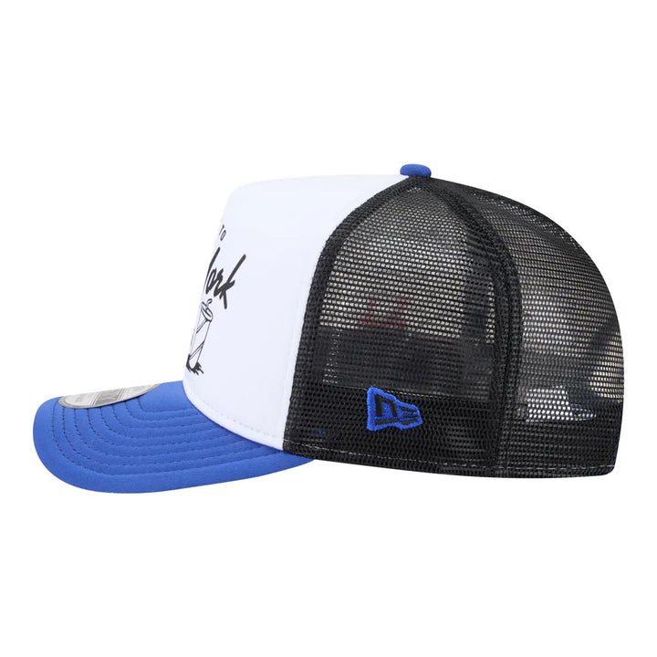New York Mets New Era Foodie A-Frame 9FIFTY Trucker Snapback Hat - White/Royal