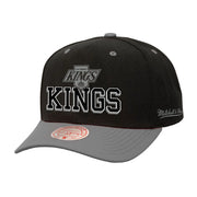 Los Angeles Kings Mitchell & Ness Backside Script Two-Tone Pro Crown Adjustable Hat - Black/Silver Techwosell