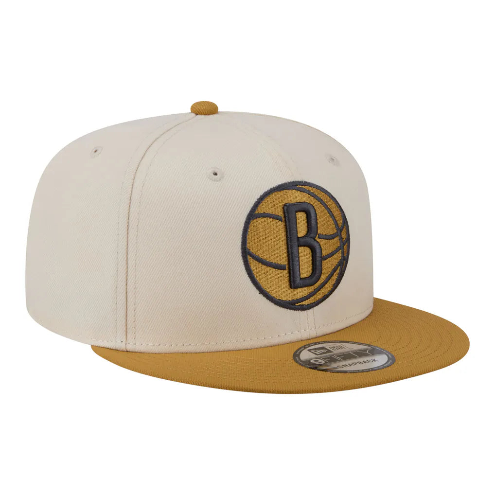 Brooklyn Nets New Era Two-Tone Color Pack 9FIFTY Snapback Hat - Cream/Tan