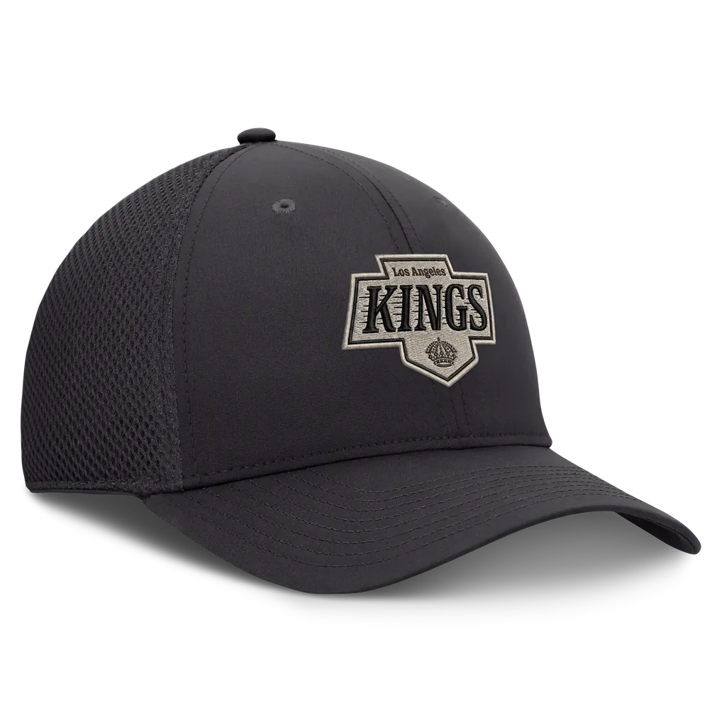 Los Angeles Kings Fanatics Road Meshback Stretch Hat - Charcoal