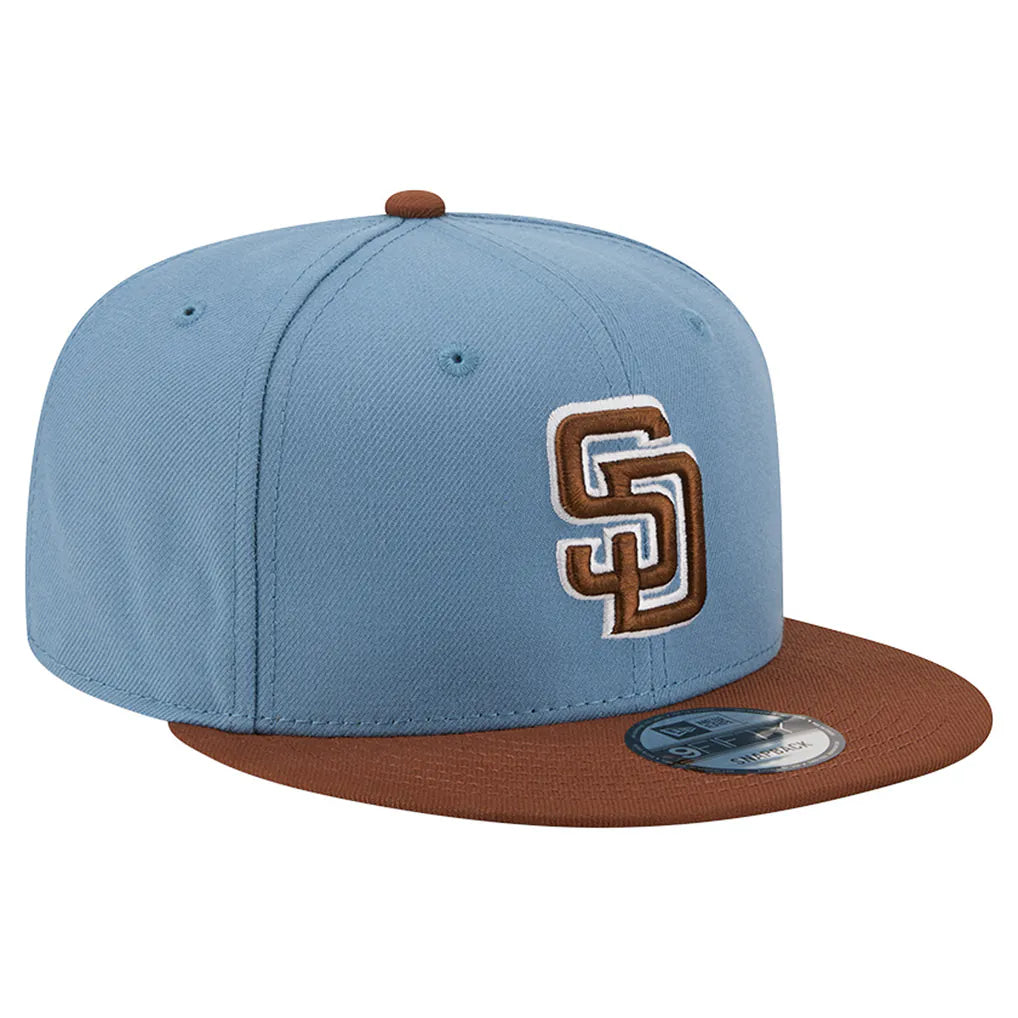 San Diego Padres New Era Color Pack 9FIFTY Snapback Hat - Light Blue/Brown Techwosell