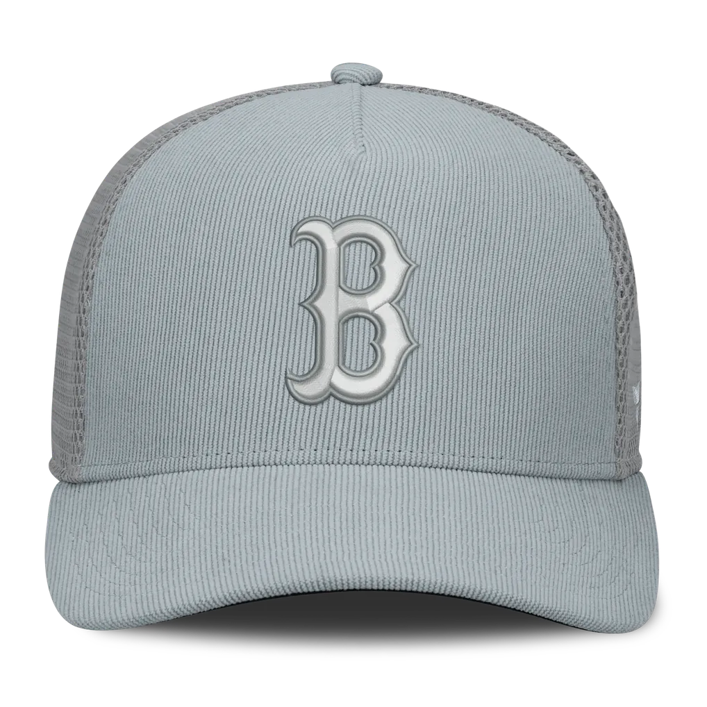 Boston Red Sox Fanatics Corduroy Relief Trucker Adjustable Hat - Gray Techwosell