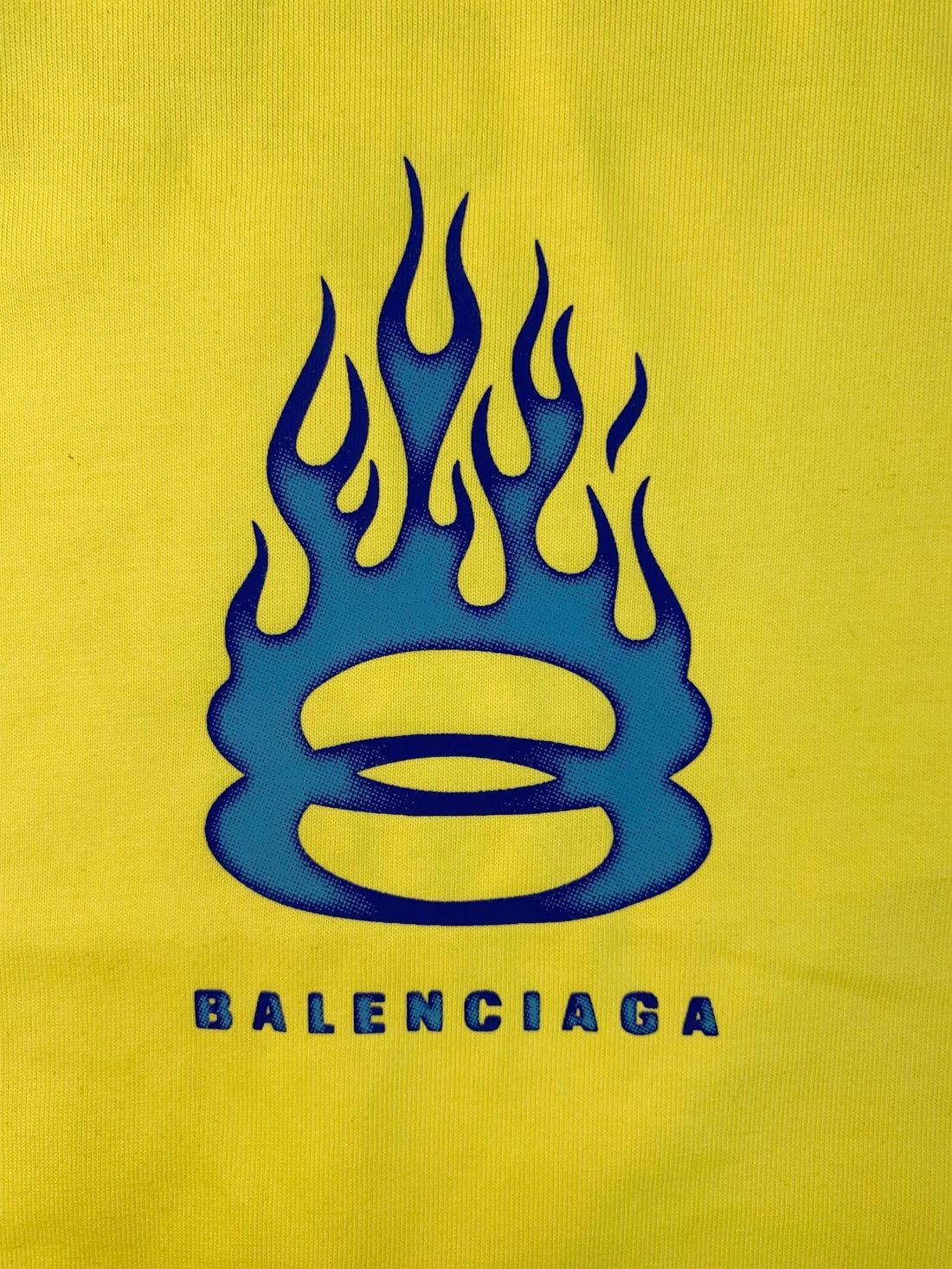 Balenciaga Men's Yellow Burning Unity T-Shirt Techwosell